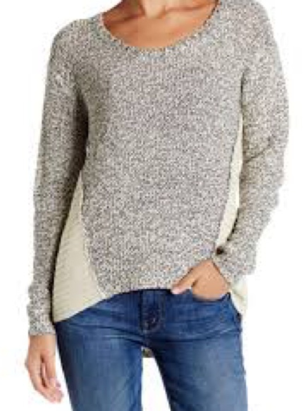Grey Marled Pullover Sweater by Cloth Size XS